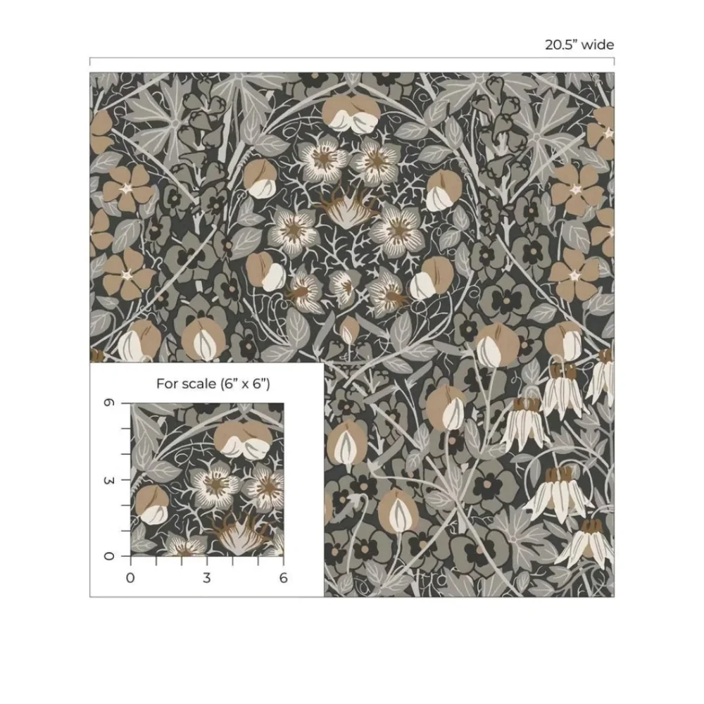 NextWall Tulip Garden Peel and Stick Wallpaper: Vintage Floral, Repositionable,